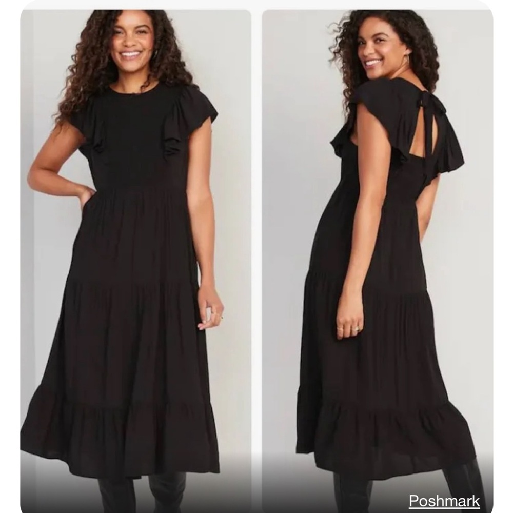 Old Navy Black Midi Dress